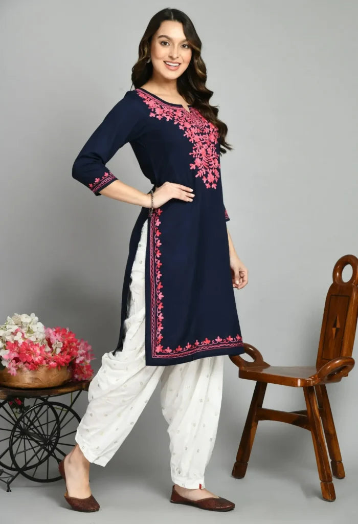 Blue Kashmiri Kurti