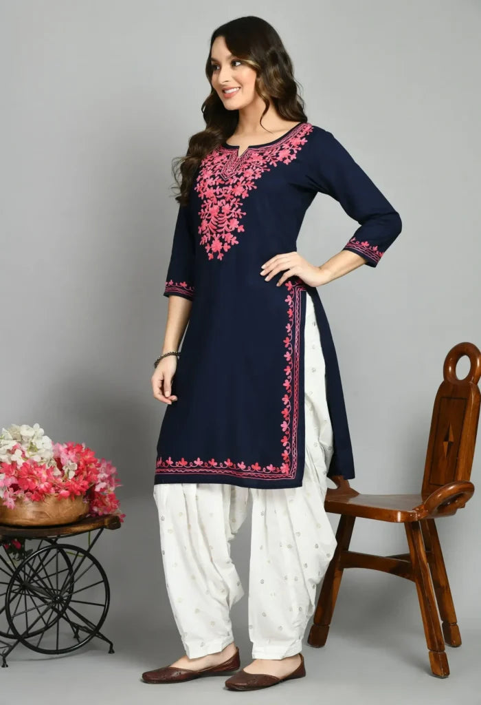 Blue Kashmiri Kurti