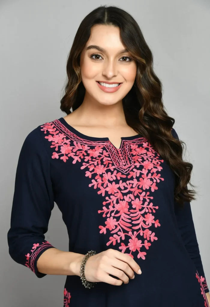 Blue Kashmiri Kurti