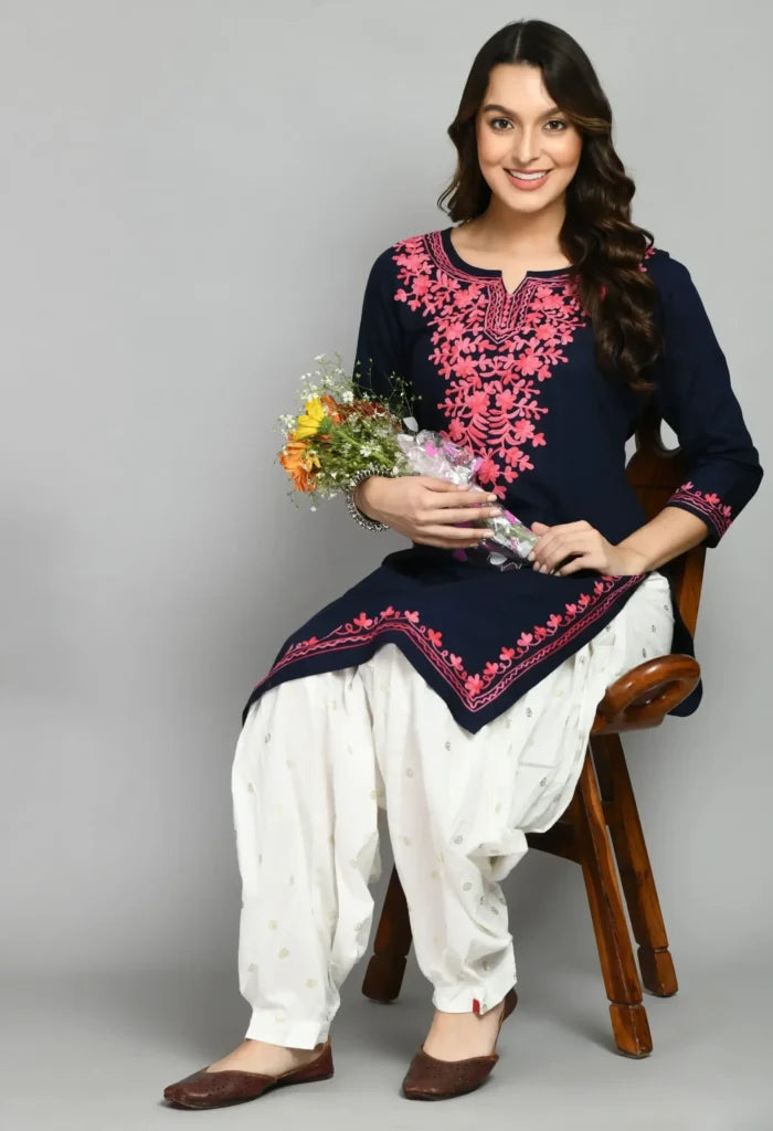 Blue Kashmiri Kurti