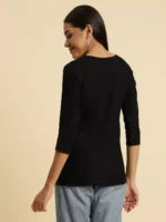 Aiza Kashmiri Black Short Kurti