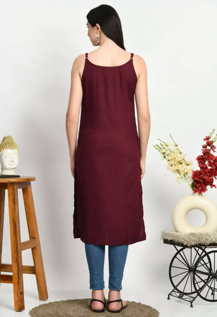 Ceren Pashmina Work Sleeveless Kurti